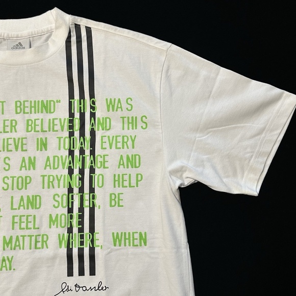 White Adidas ClimaLite ADI DASSLER Quote T-Shirt Mens XL - Picture 3 of 12